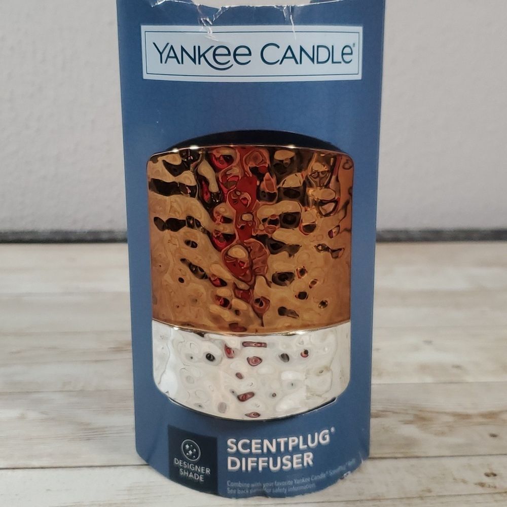 Yankee Candle Plug In Scentplug Diffuser Designer Shade Hammered Copper Silver